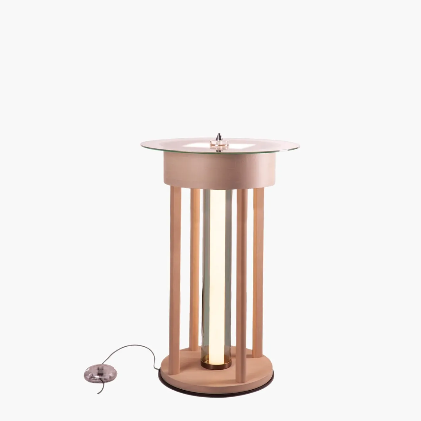 Lampada da Terra Piccola Fysi Rotonda in Legno