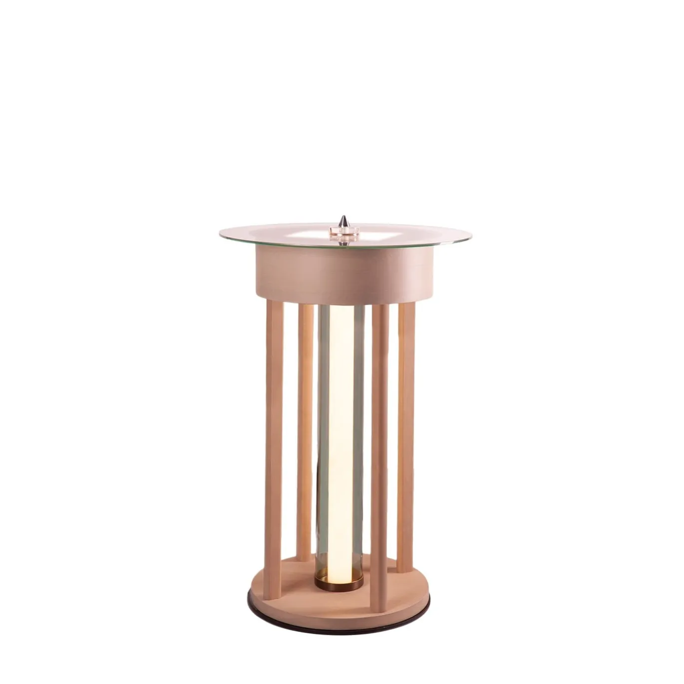 Lampada da Terra Piccola Fysi Rotonda in Legno
