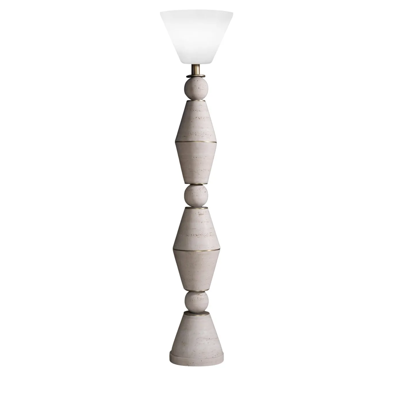 Lampada da terra Pieces in travertino di Ashley Gadeova