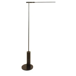 Lampada da terra ricaricabile Linea Nera in acciaio