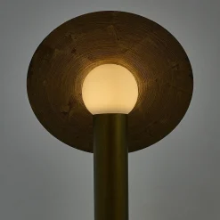 Lampada da terra Saturno in resina bronzo spazzolata
