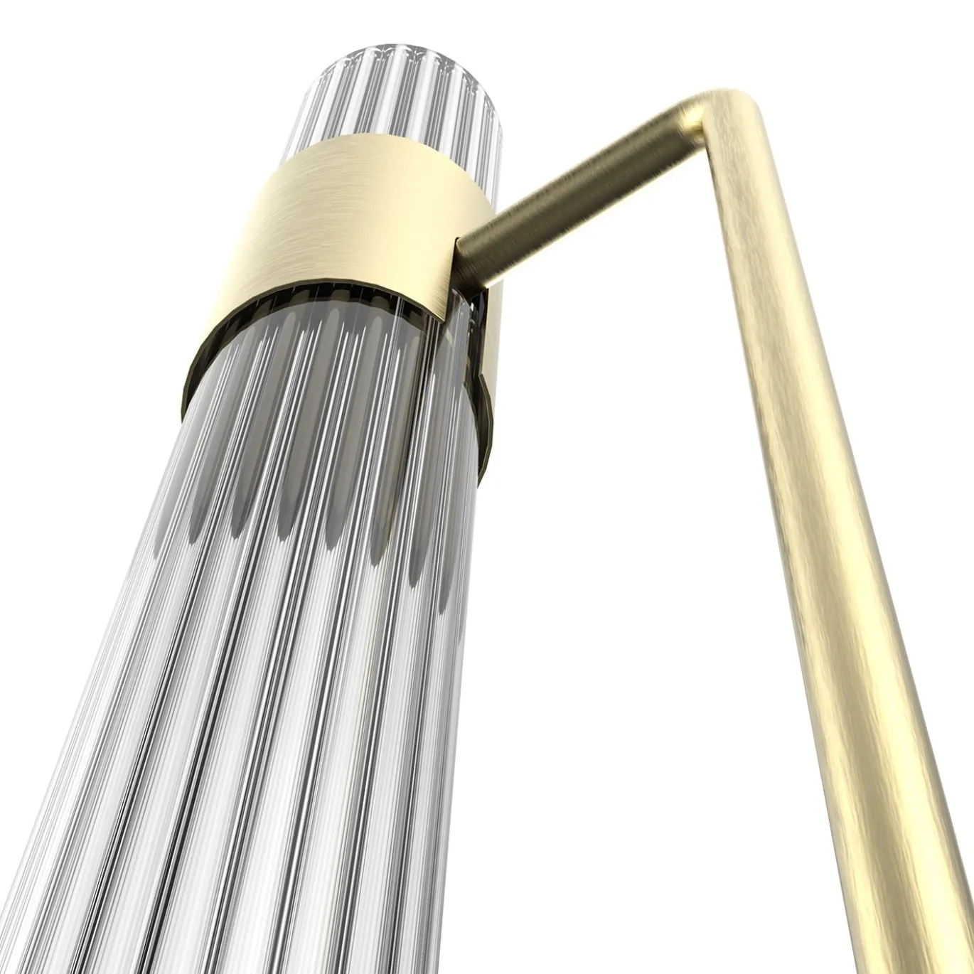 Lampada da terra Sbarlusc in vetro bianco e ottone di Isacco Brioschi