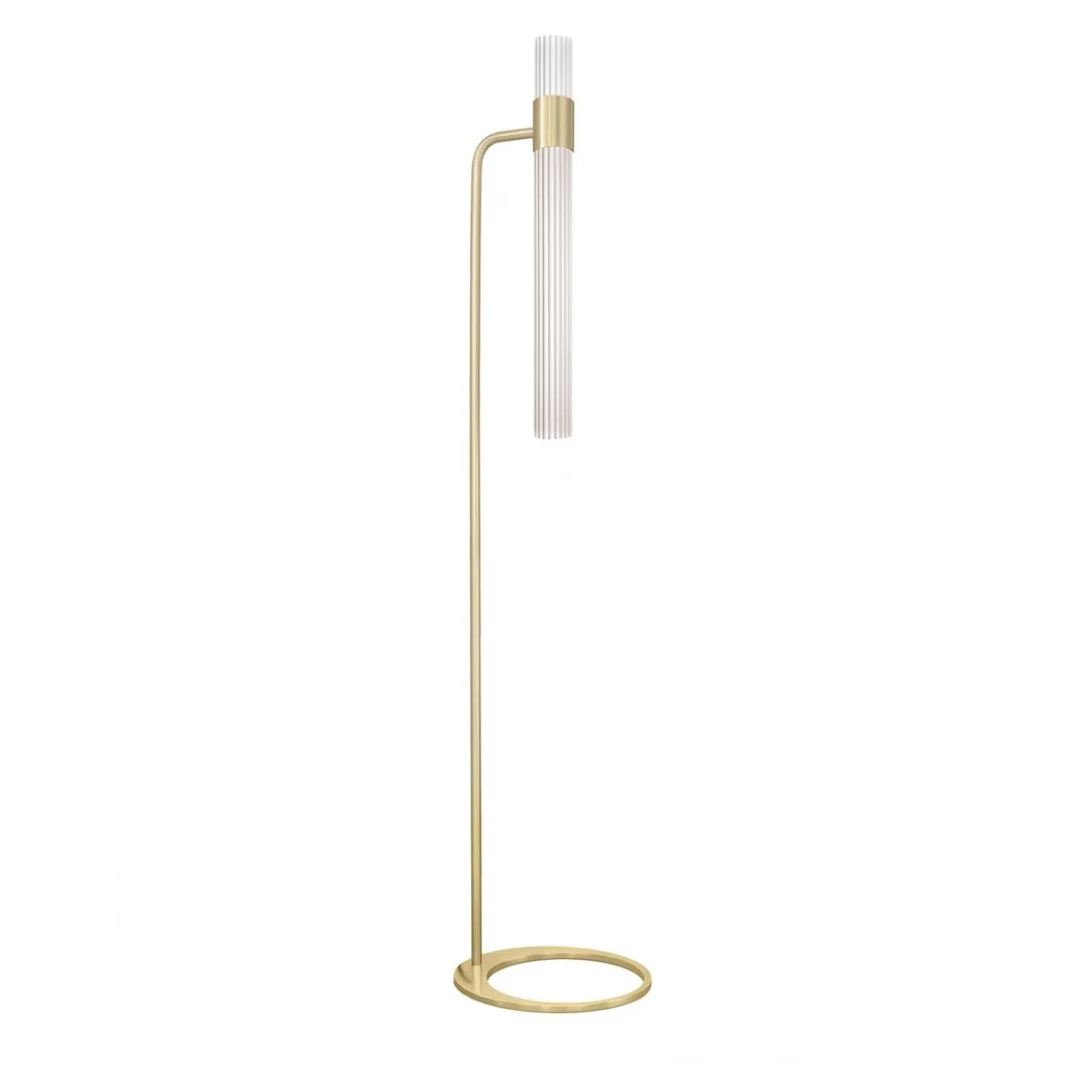 Lampada da terra Sbarlusc in vetro bianco e ottone di Isacco Brioschi