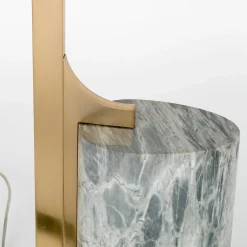 Lampada da terra Soave Gold con base in marmo Bardiglio