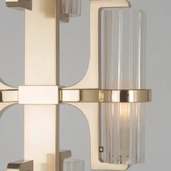 Lampada da terra Soave Gold con base in marmo Bardiglio