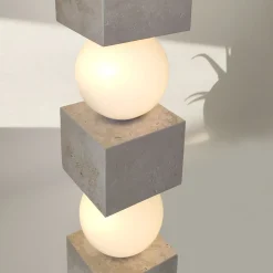 Lampada da Terra Totem in Marmo Travertino