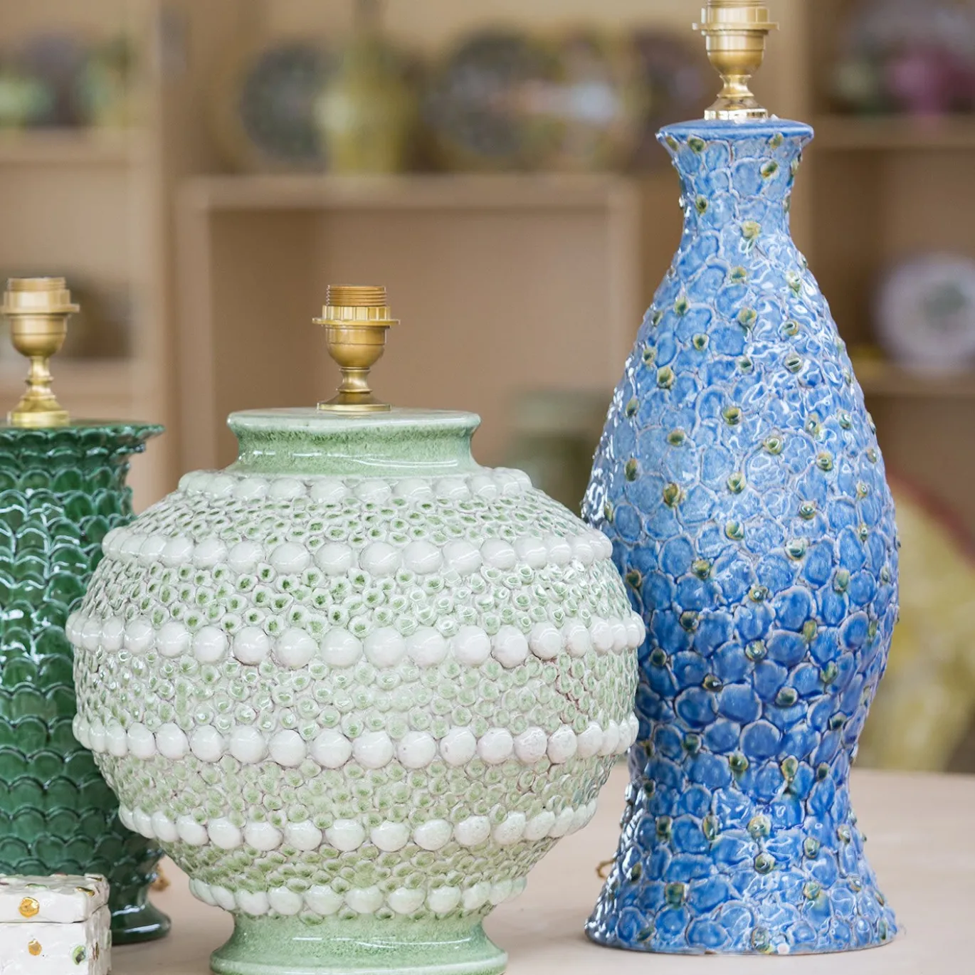 Lampada in maiolica Fiori
