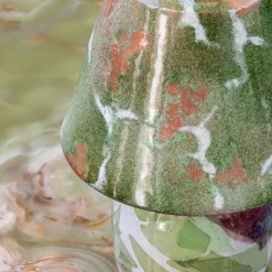 Lampada Liberty verde in vetro di Murano Alchimie