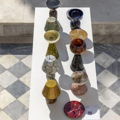 Lampada Liberty verde in vetro di Murano Alchimie