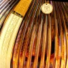Lampada Lucciola in Cristallo Ambra perlato e finitura oro