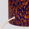 Lampada Pillar in vetro di Murano arancione e blu con paralume in cotone