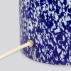 Lampada Pillar in vetro di Murano blu e avorio con paralume in cotone