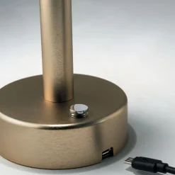 Lampada portatile Eklé in oro spazzolato