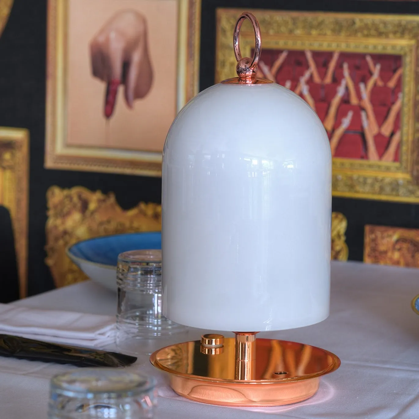 Lampada Portatile PRINCESS in Oro Rosa di Luca Bussacchini