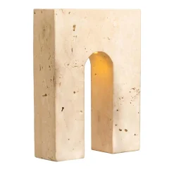 Lampada Portatile Roma in Travertino di Giotto Pagani