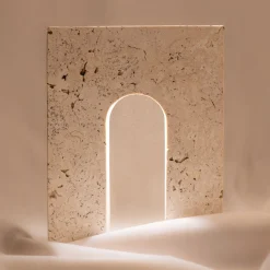 Lampada Portatile Roma in Travertino di Giotto Pagani