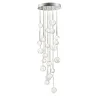 Lampadario a Cascata con Sfere di Cristallo Trasparente