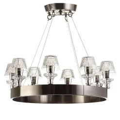 Lampadario ad anello in cristallo