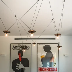 Lampadario a diffusione luminosa D02 nero a 6 luci