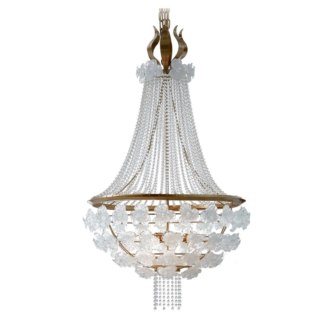 Lampadario a fiori bianchi