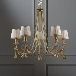 1341 Lampadario a 5 luci avorio