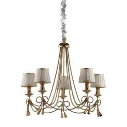 1341 Lampadario a 5 luci avorio