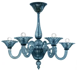 Lampadario a 5 luci blu Dolfin