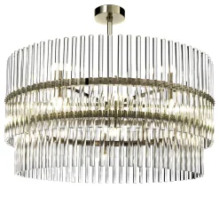 Lampadario a 24 luci con cilindri in vetro