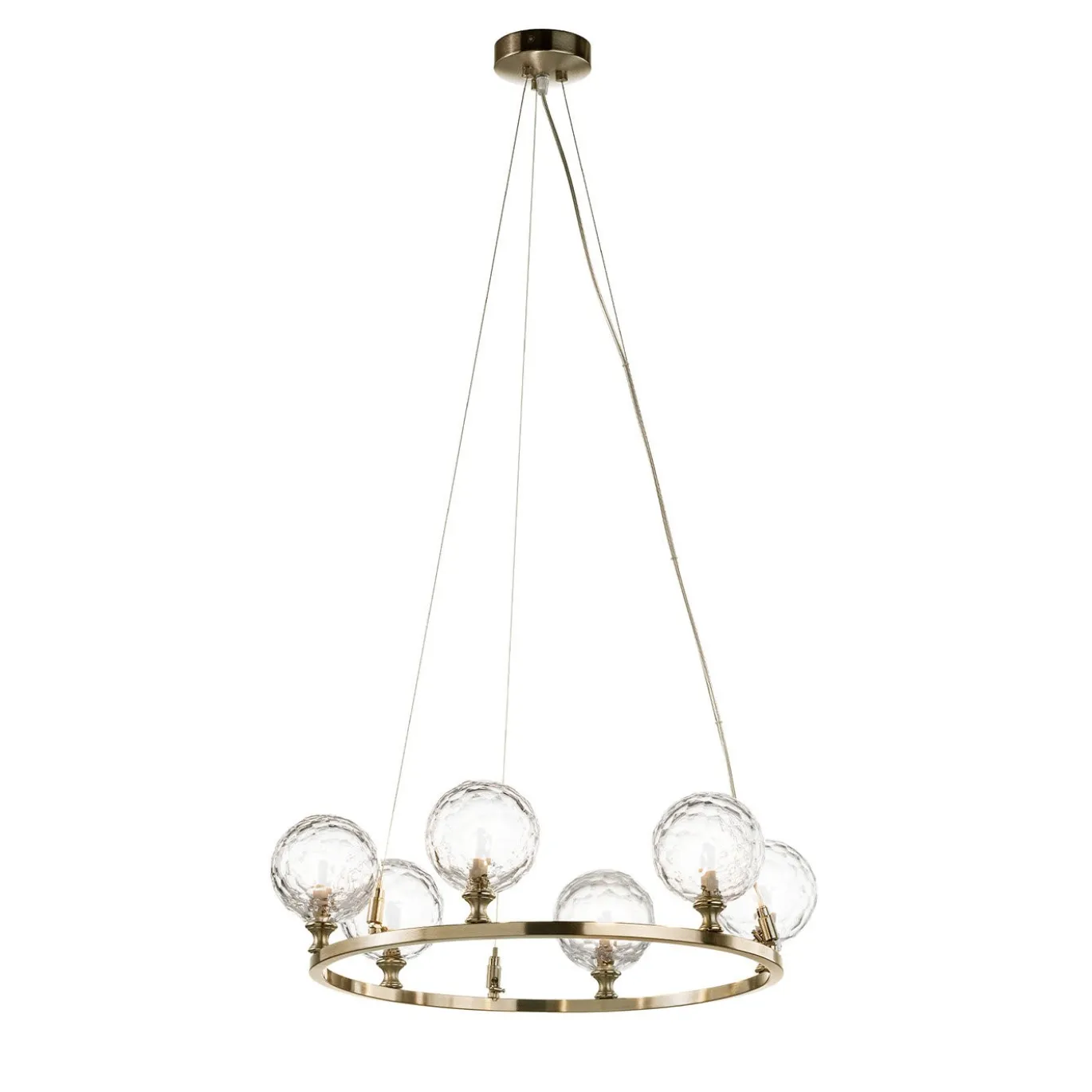 Lampadario a 6 luci Crystal Ball Gold