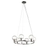 Lampadario a 6 luci Crystal Ball Nickel
