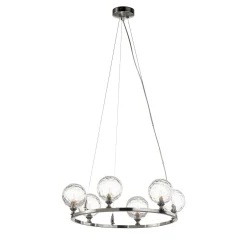 Lampadario a 6 luci Crystal Ball Nickel