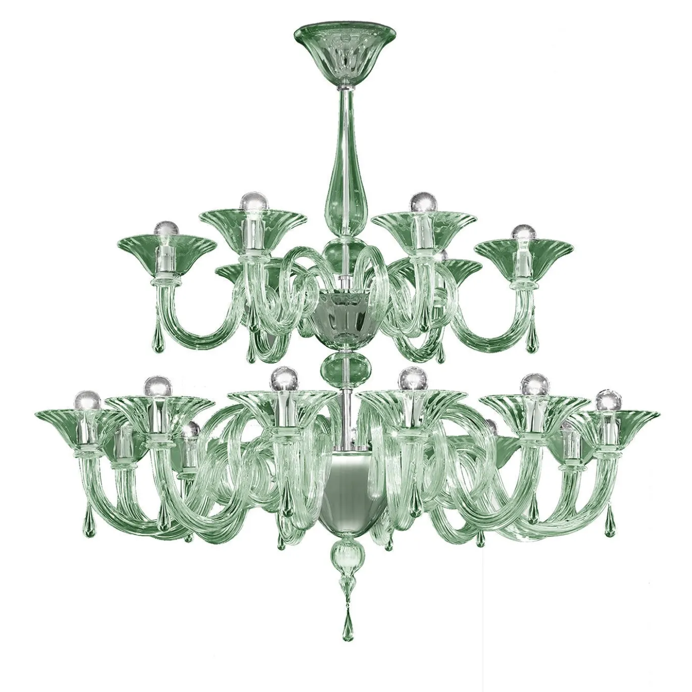 Lampadario a 18 luci Dolfin Verde