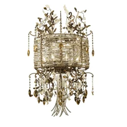 331 Lampadario a 8 luci floreale bronzato