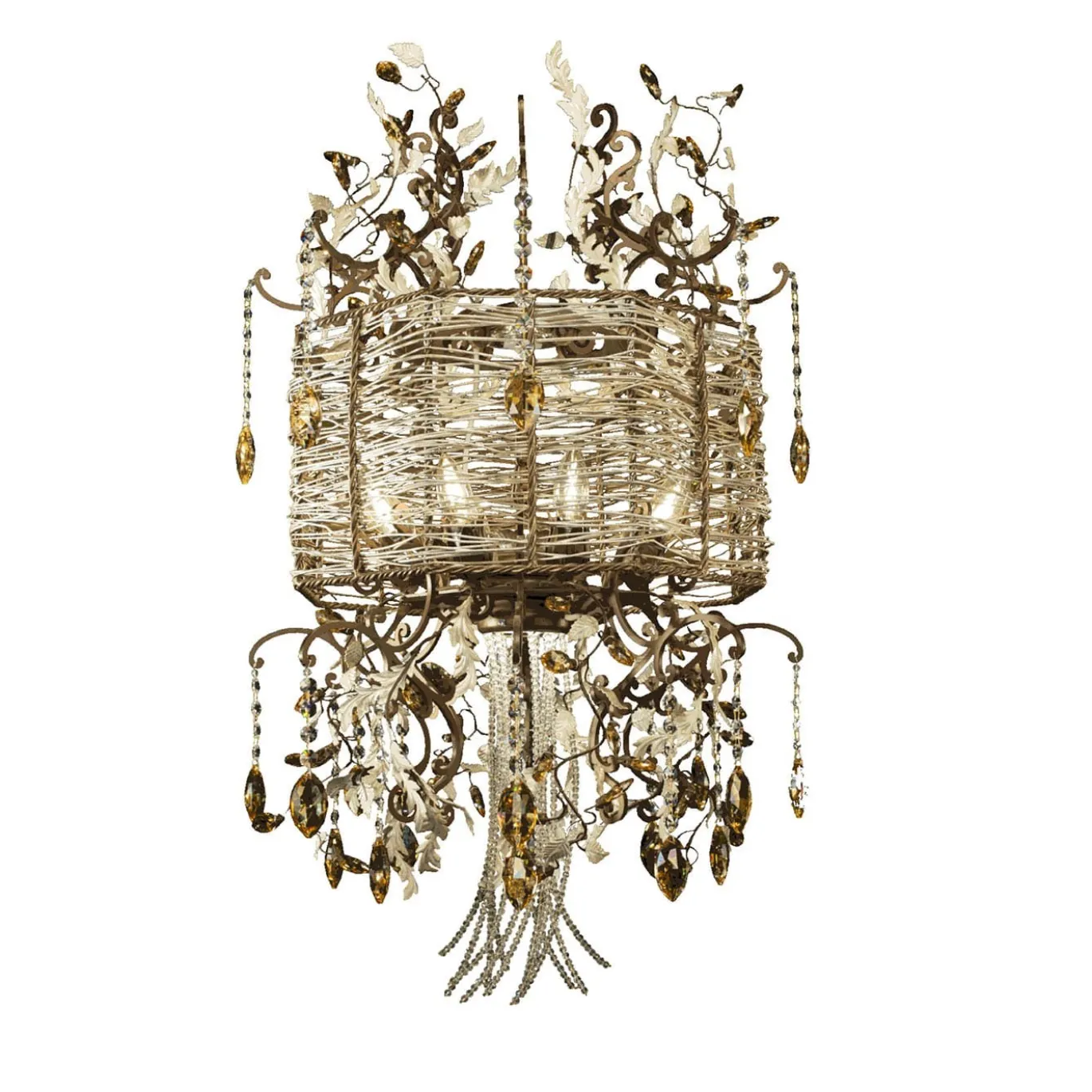 331 Lampadario a 8 luci floreale bronzato