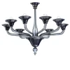Lampadario a 8 luci grigio ad angolo
