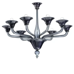 Lampadario a 8 luci grigio ad angolo