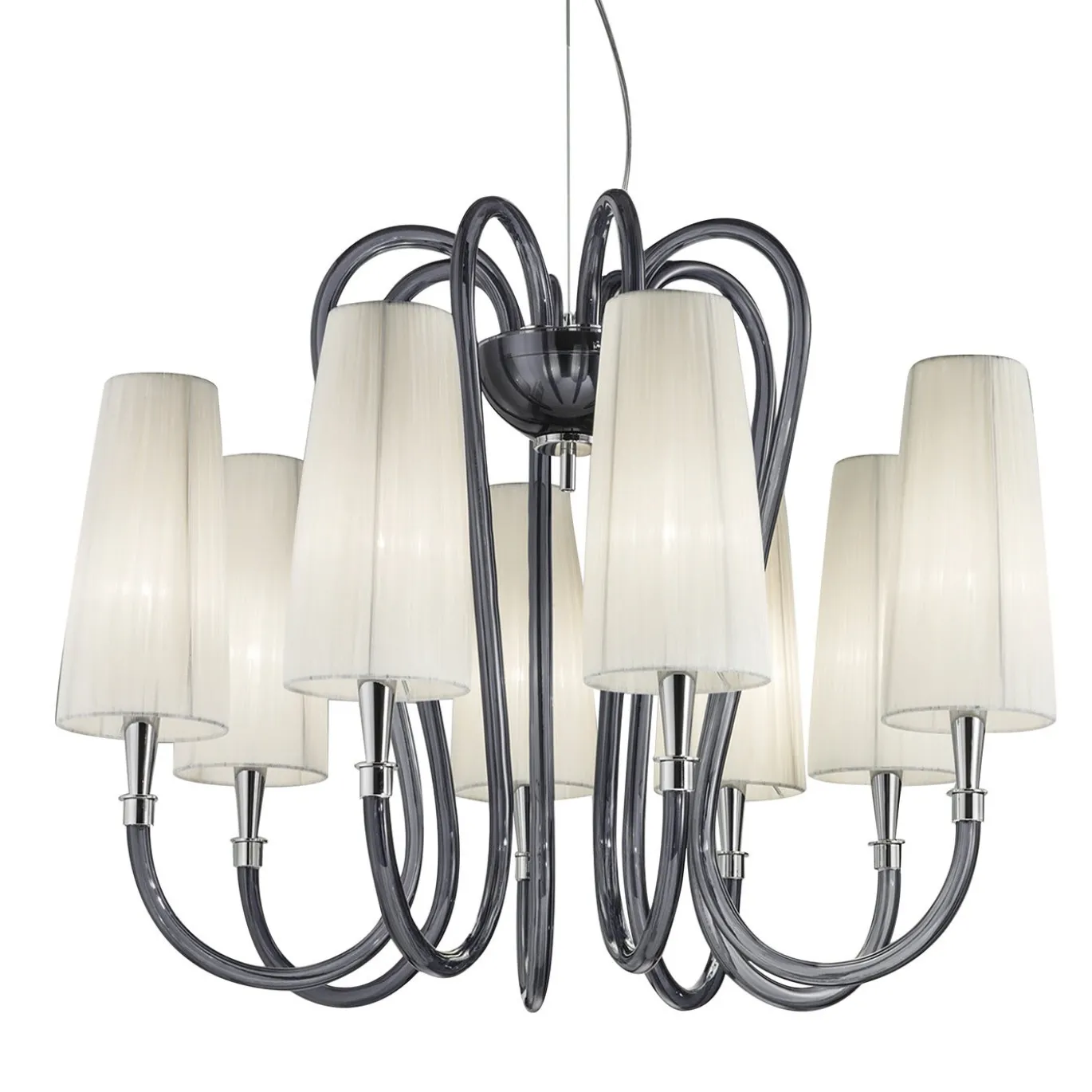Lampadario a 8 luci grigio Margot