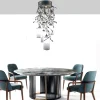 Lampadario a 4 luci in ferro fitomorfo Braid T