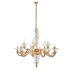 Lampadario a 15 luci in oro