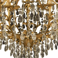 251 Lampadario a 18 luci in oro e cristallo