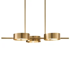 Lampadario a 3 luci Sound Bil in metallo spazzolato galvanizzato