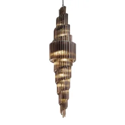 Lampadario a 20 luci Trihedron Smoky