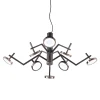 Lampadario a 8 luci Vector in Nichel Nero e Oro Satinato