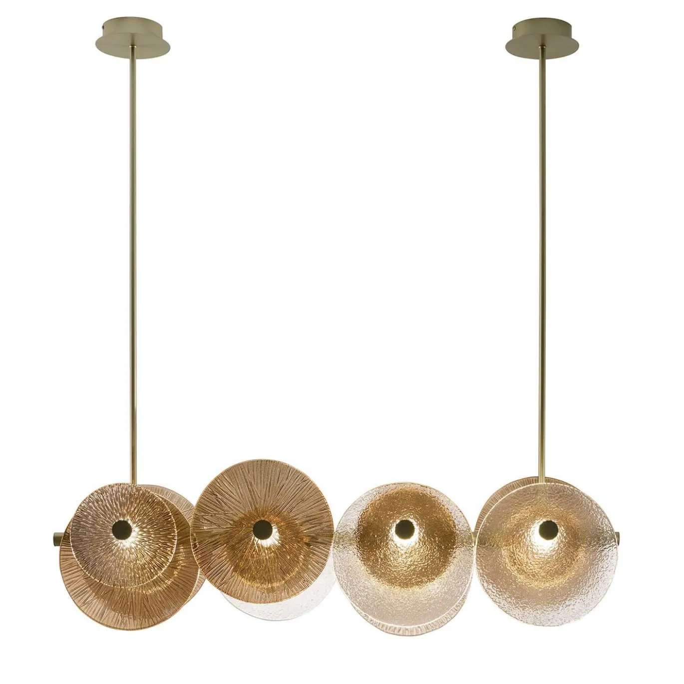 Lampadario Andromeda in Vetro Soffiato Bronzo
