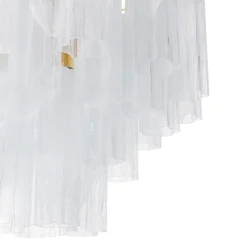 Lampadario Annalisa Alabastro in vetro bianco