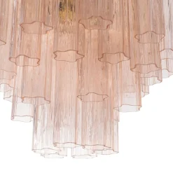 Lampadario Annalisa Rosa in vetro rosa