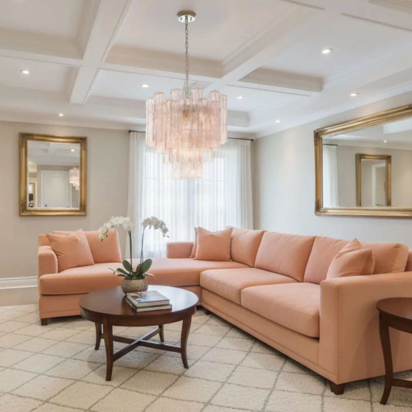 Lampadario Annalisa Rosa in vetro rosa