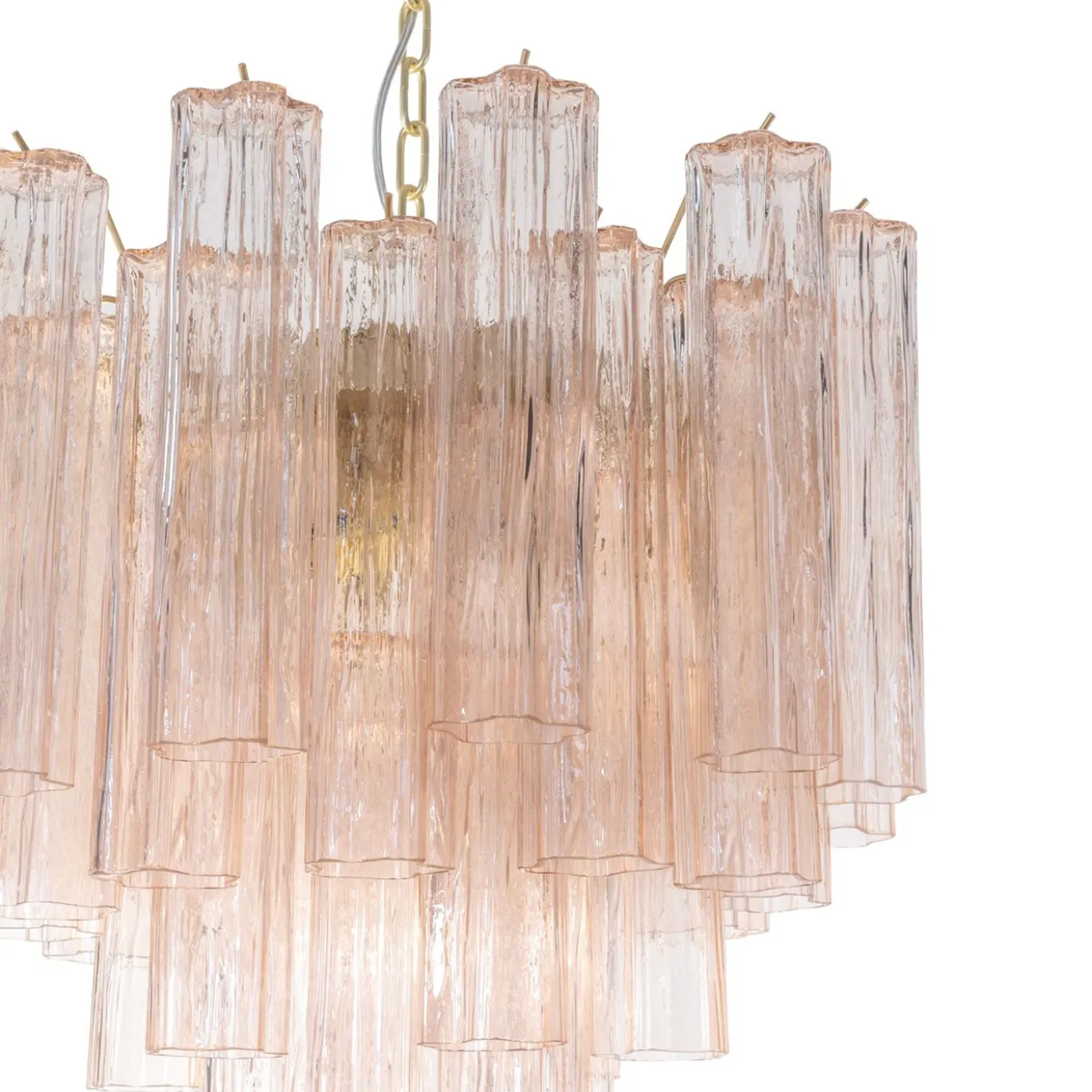 Lampadario Annalisa Rosa in vetro rosa