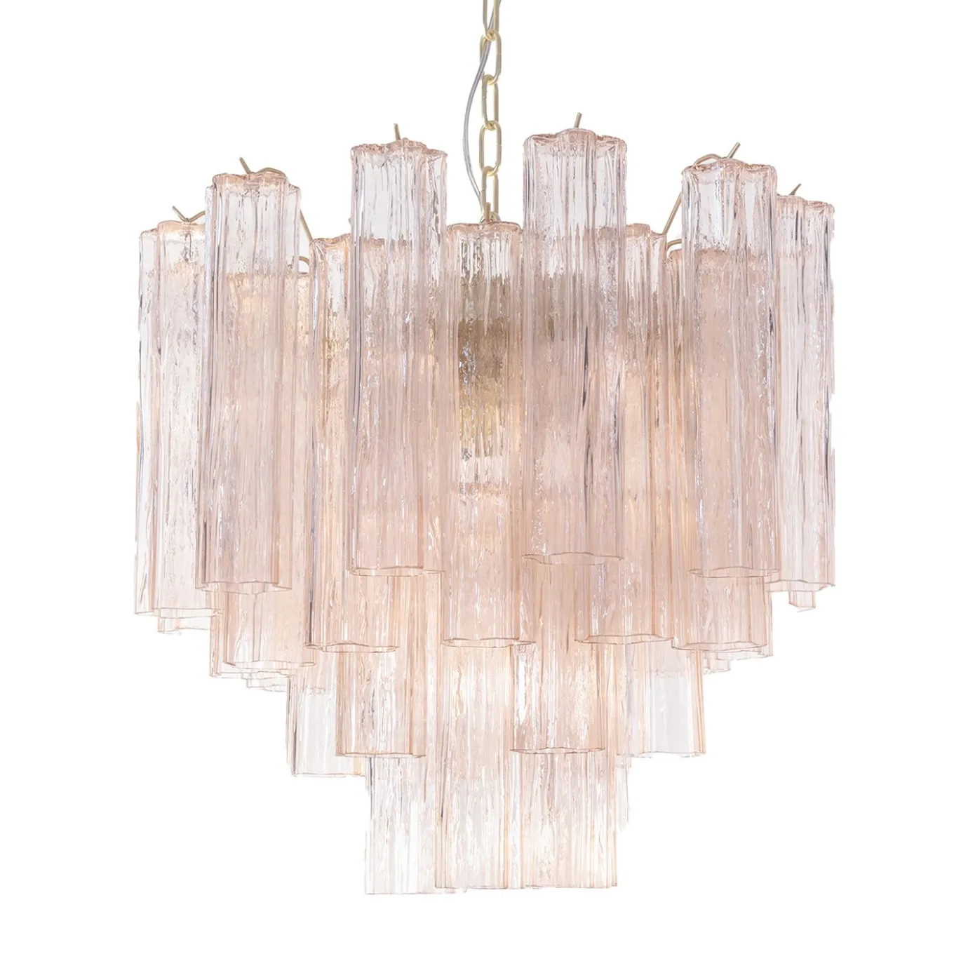Lampadario Annalisa Rosa in vetro rosa