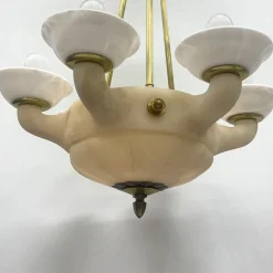 Lampadario anni '30 in alabastro di Volterra